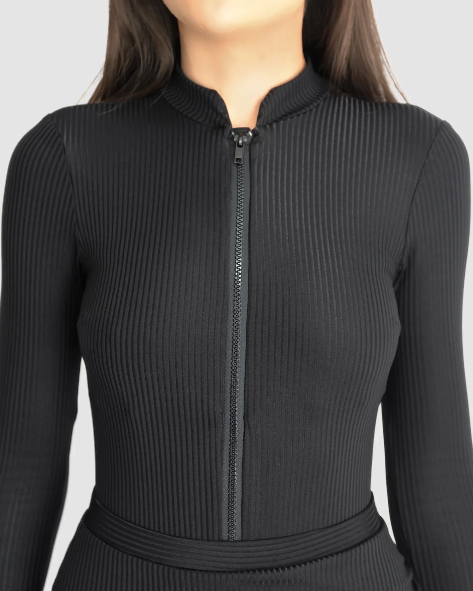 Ribbed Bodysuit in black 2