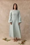 Daffodil Linen Maxi Nursing Dress - Blue Gum