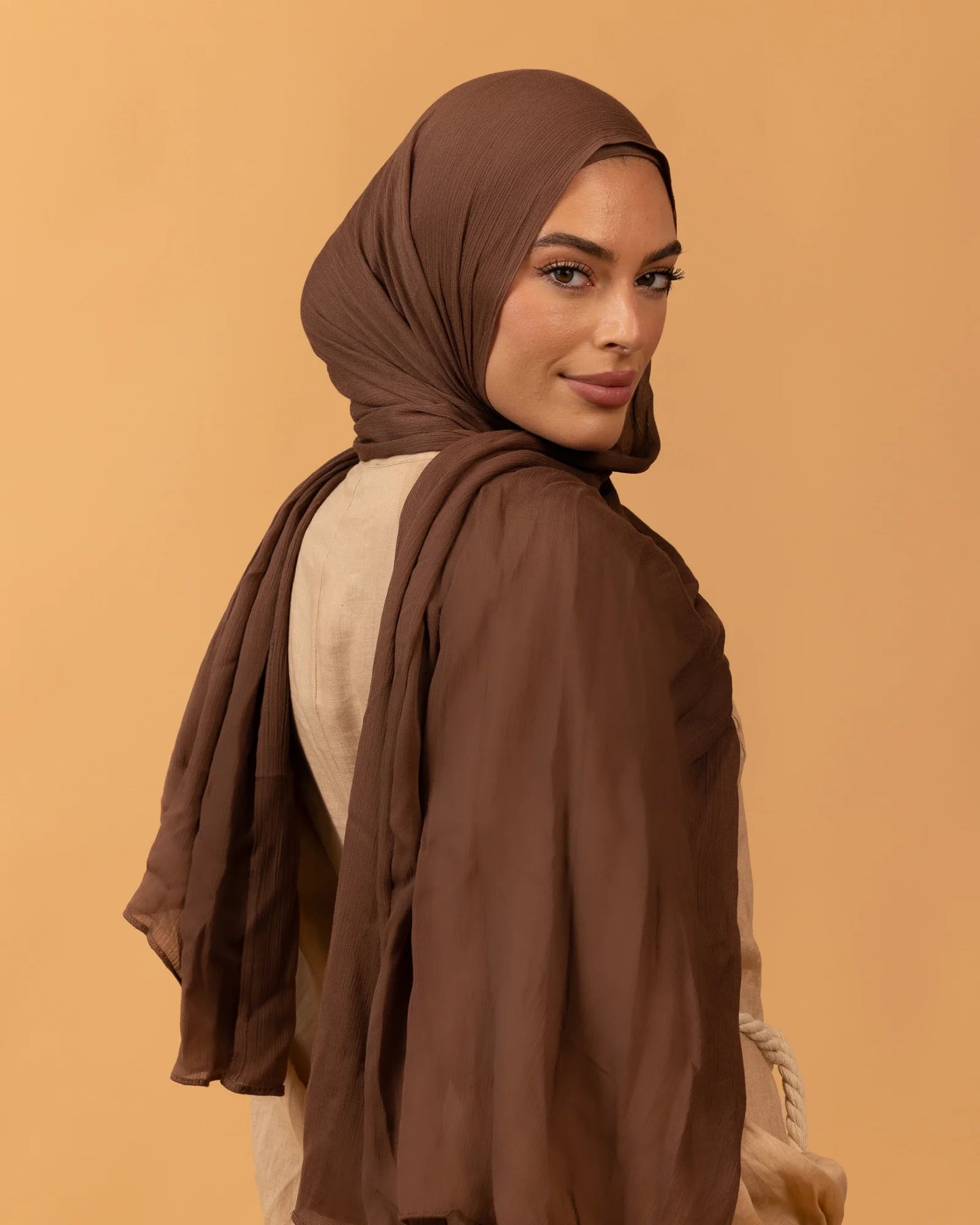 Luxe Pressed Rayon Hijab - Chocolate