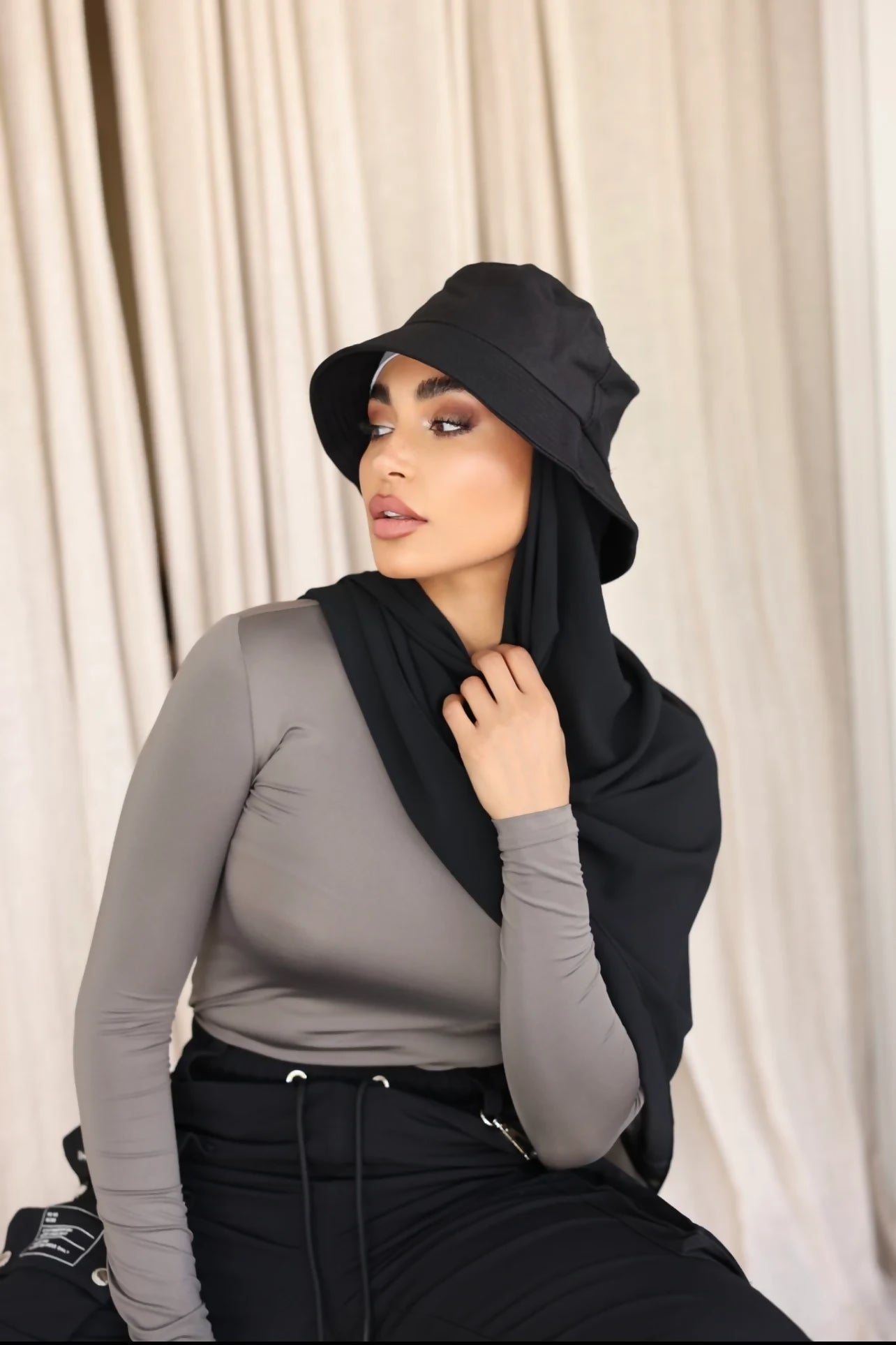 HIJAB BUCKET HAT - MIDNIGHT