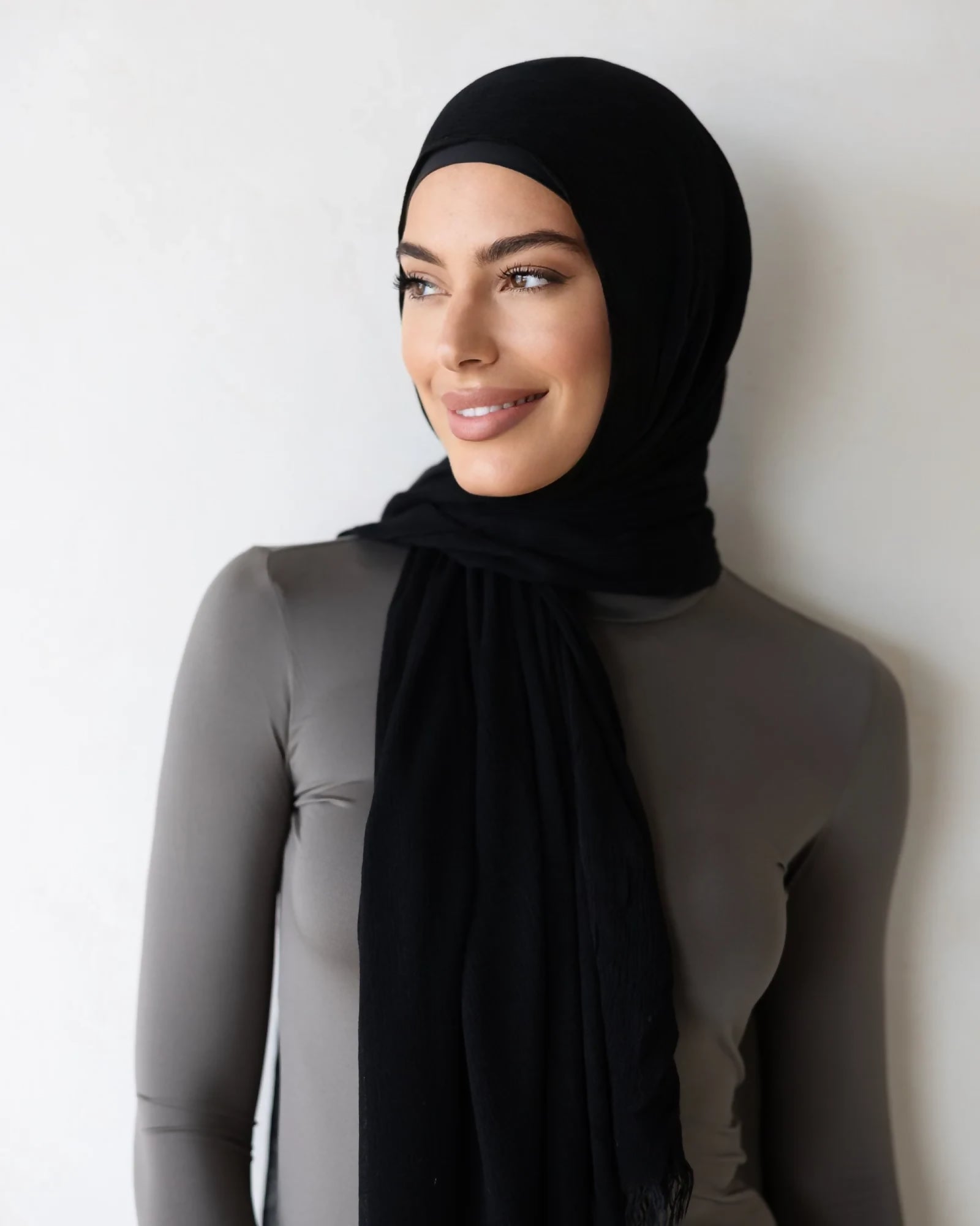 Luxe Rayon Hijab Frayed Edge - MIDNIGHT