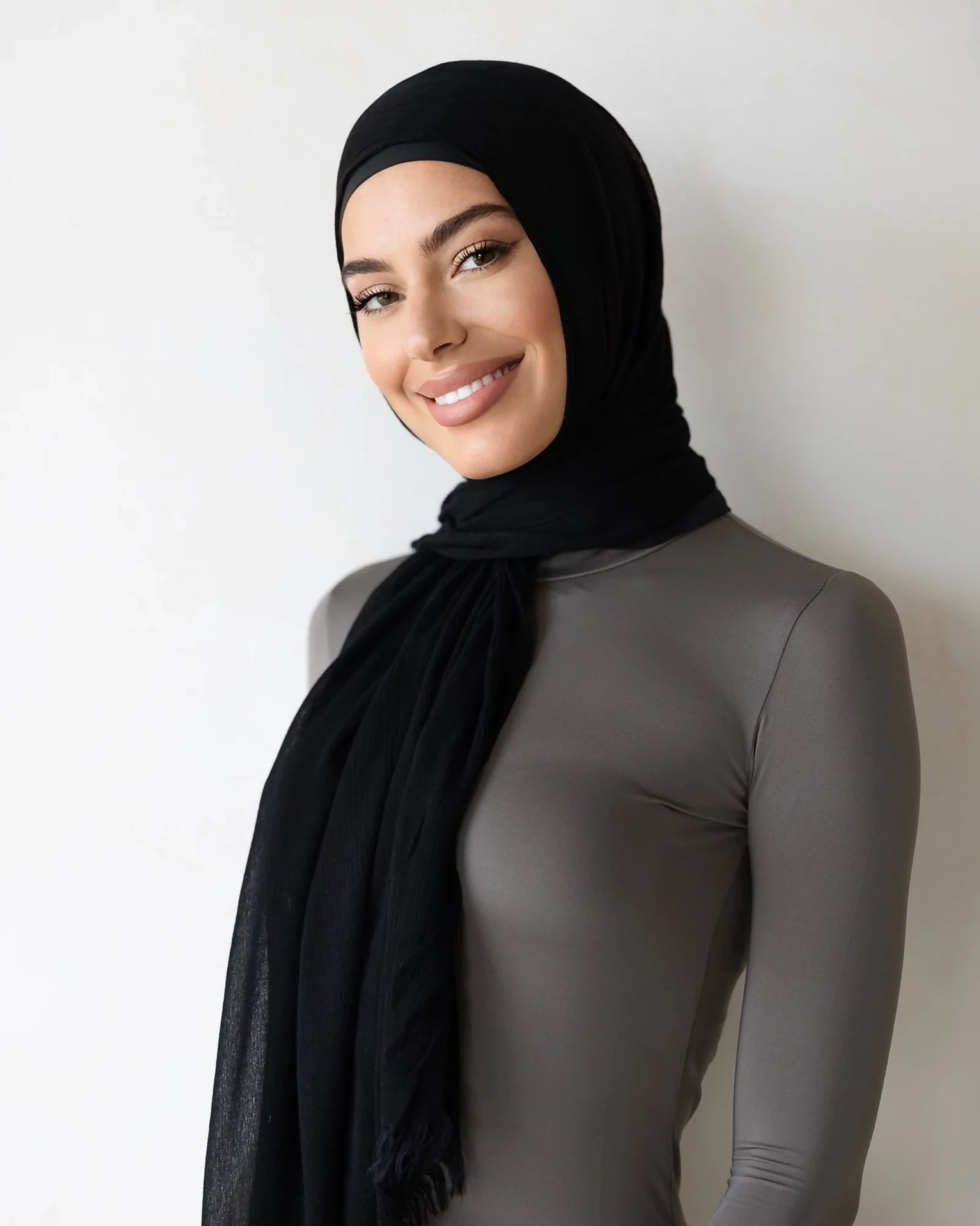 Luxe Rayon Hijab Frayed Edge - MIDNIGHT