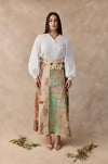 Aster Linen Panel Maxi Skirt - Australis Print