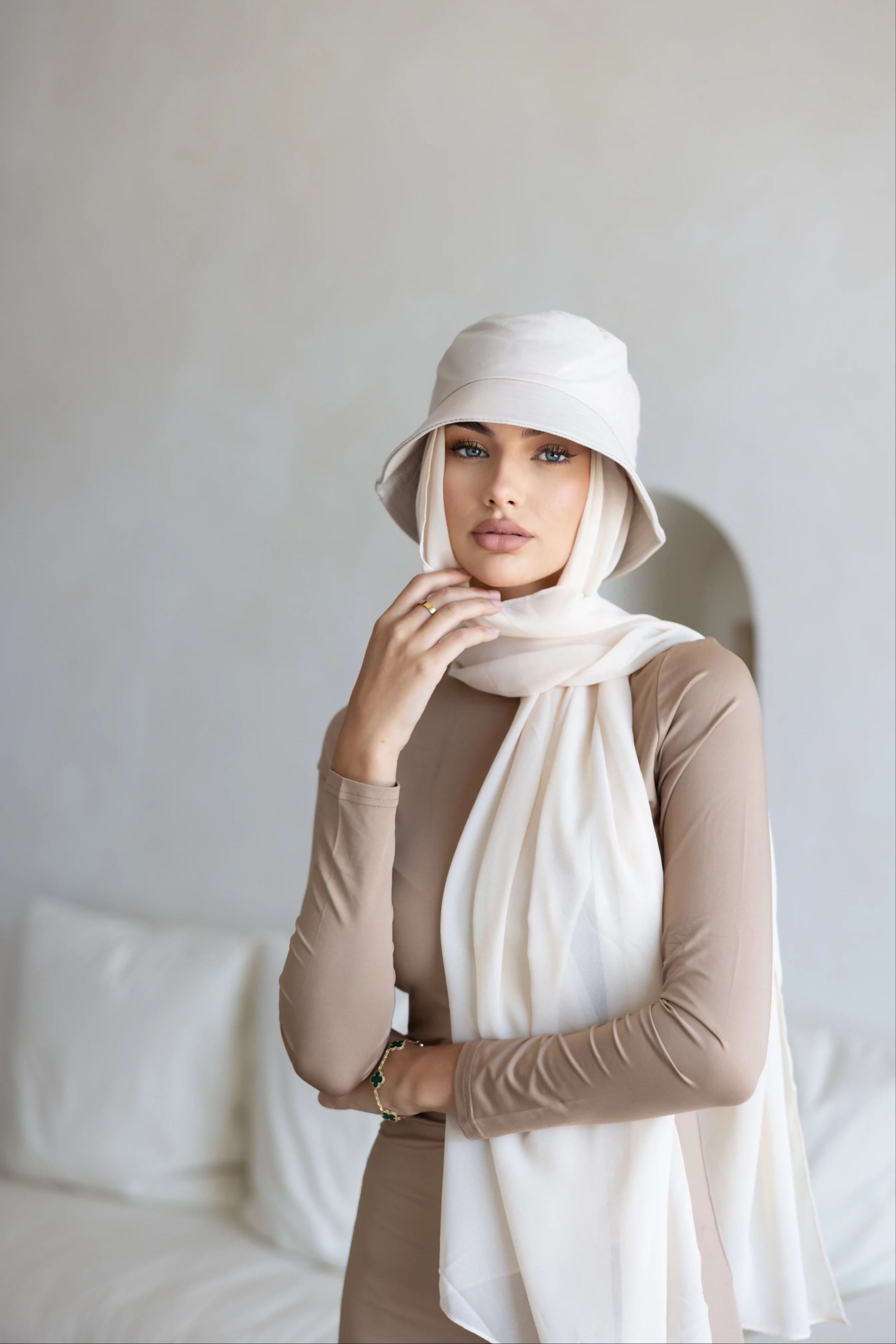 HIJAB BUCKET HAT - SAND