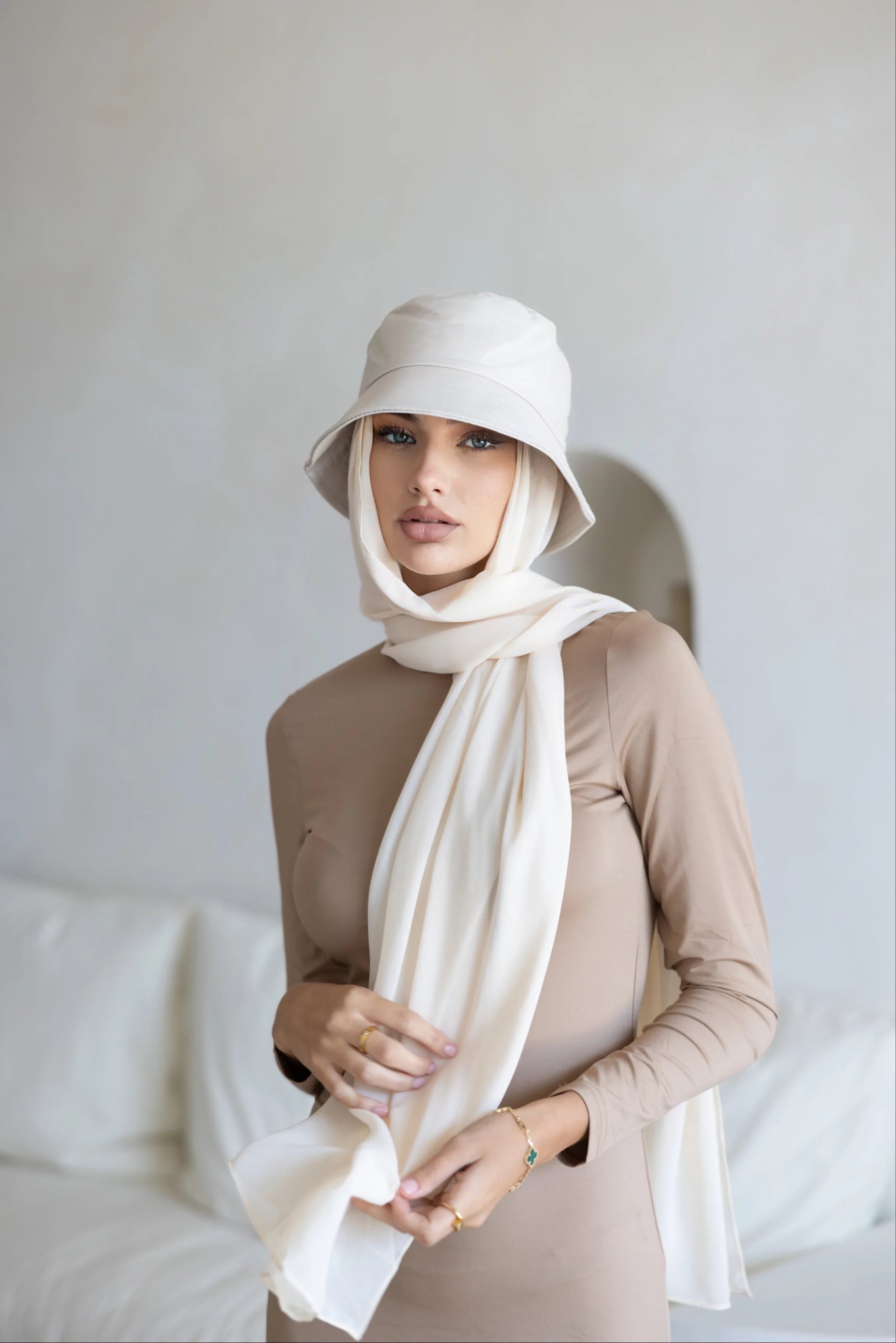 HIJAB BUCKET HAT - SAND