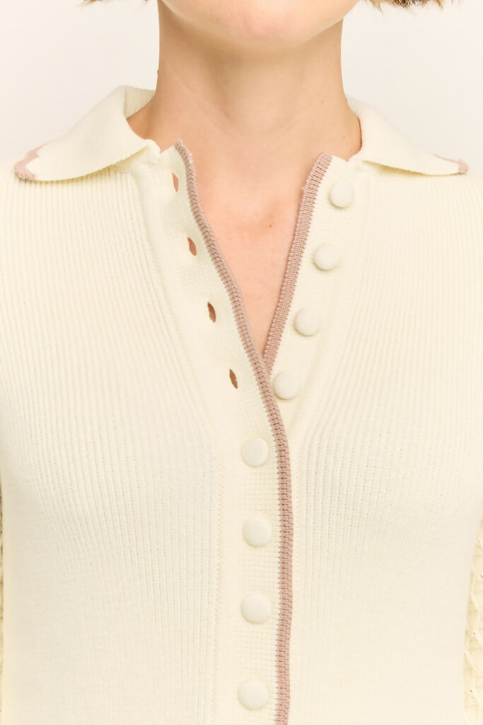 Daphne Long Sleeve Knit Midaxi Dress Buttercream