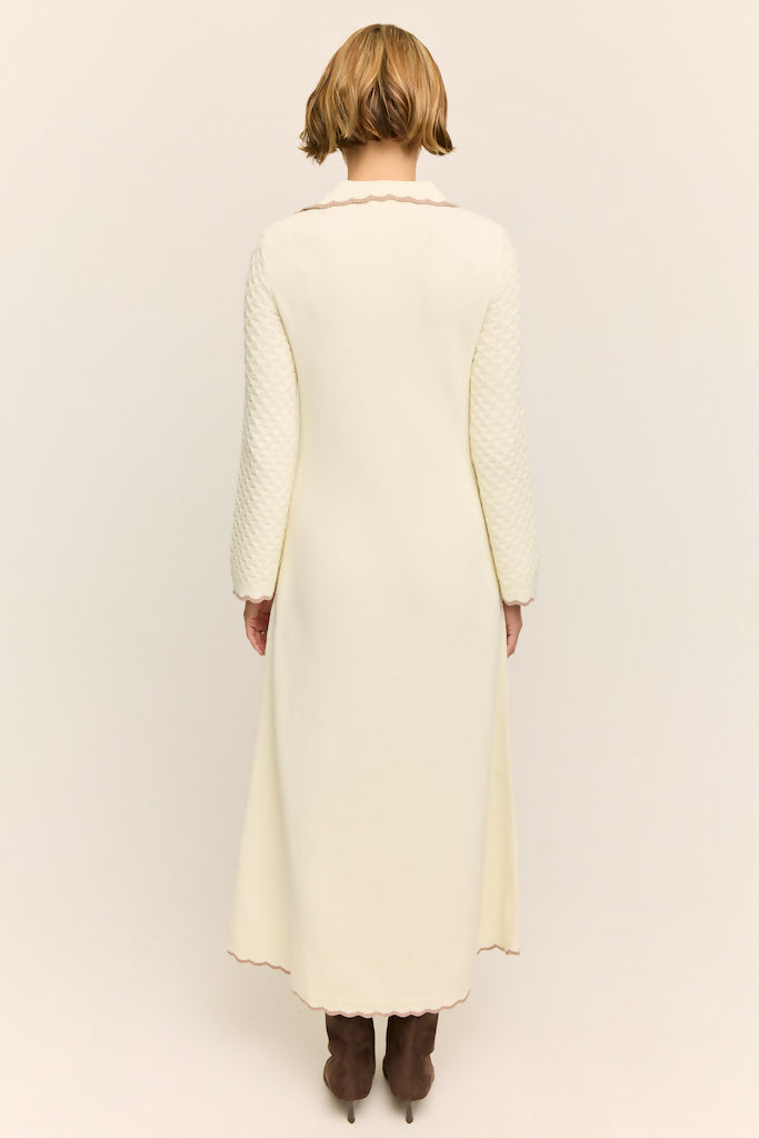 Daphne Long Sleeve Knit Midaxi Dress Buttercream